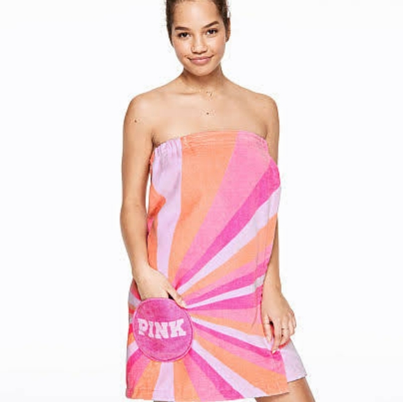 Other - VS PINK Striped Wrap Towel
